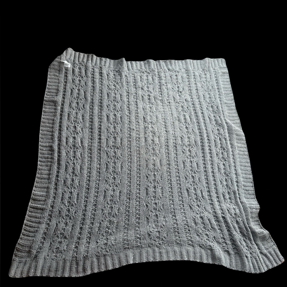 Gray Cable Knit Blanket